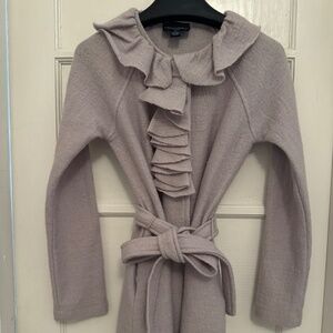 CYNTHIA ROWLEY - wrap and stud closure coat jacket - 100% wool - size PS